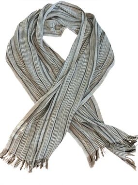 Max Mara Linen Blend Italian Made Shawl/Scarf with Fringe